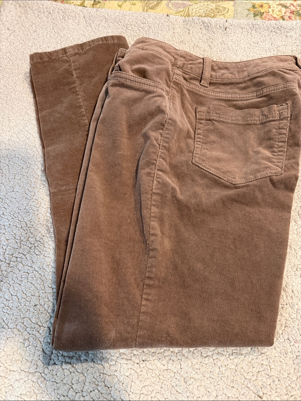croft & barrow Brown Stretch Straight Leg Corduroy Pants